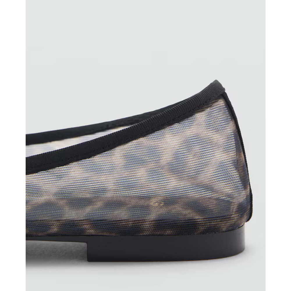 NEW MANGO MNG LEOPARD ANIMAL PRINT MESH BALLERINA BALLET FLATS SHOES 38 US 7.5 - Picture 6 of 13